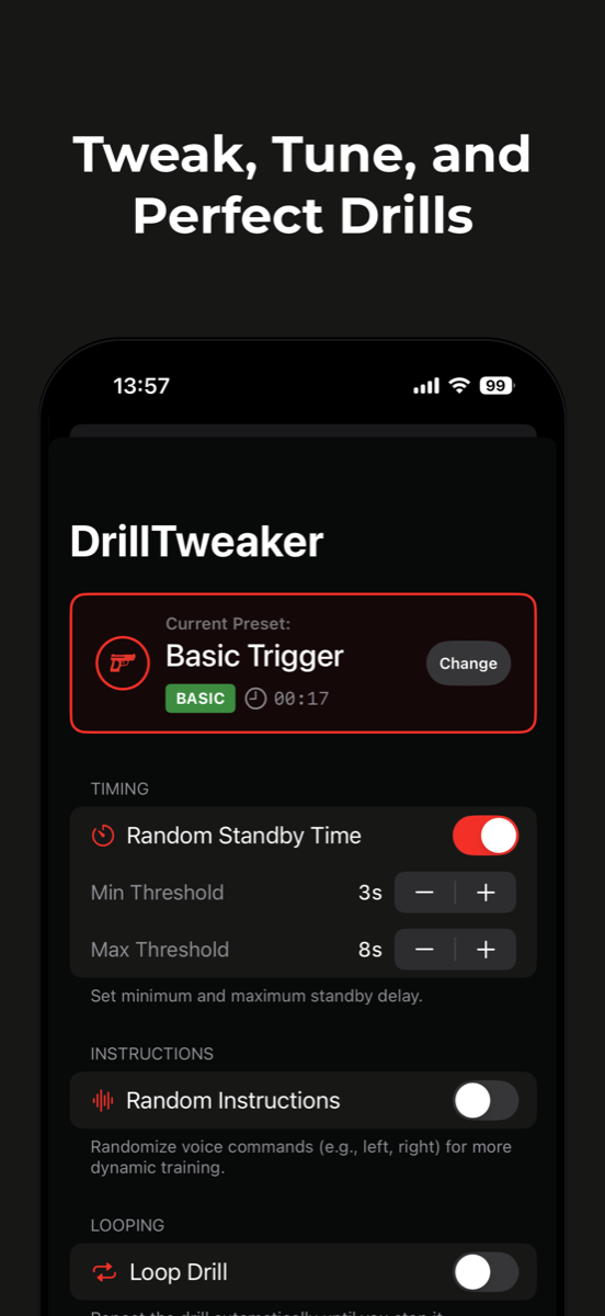 Shot Timer in Dry Fire Pro on iPhone